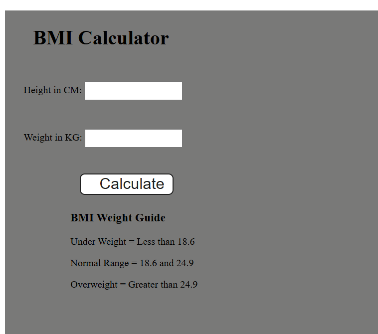 BMI Calculator
